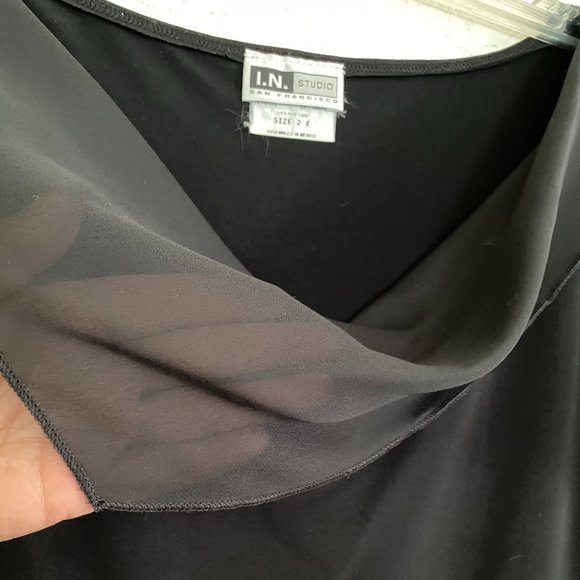 I.N. STUDIO Asymmetrical Draped Neckline Top - Picture 4 of 8